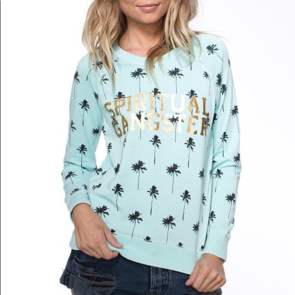 Spiritual Gangster Logo Palm Pullover Sweatshirt
